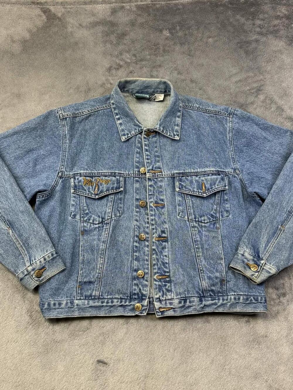 Big Dog Vintage Embroidered Back Jean Jacket